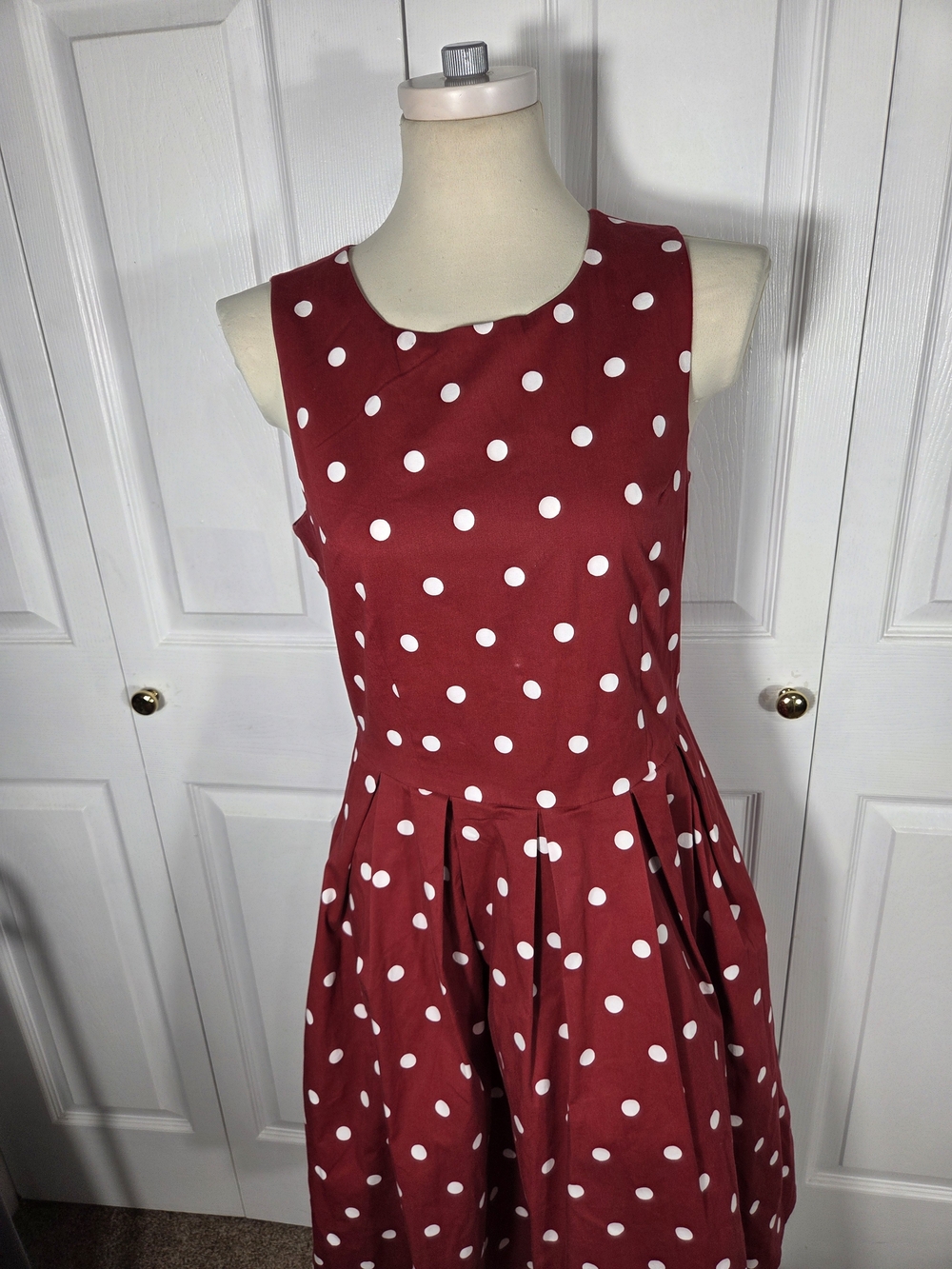 Dolly & Dotty US 10 Red White Polka Dot Retro Swing Dress